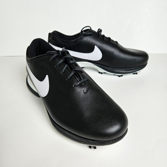 Nike React Air Zoom Golf Shoes Cleats Black White Leather Men's Size 7.5 - Picture 1 of 12